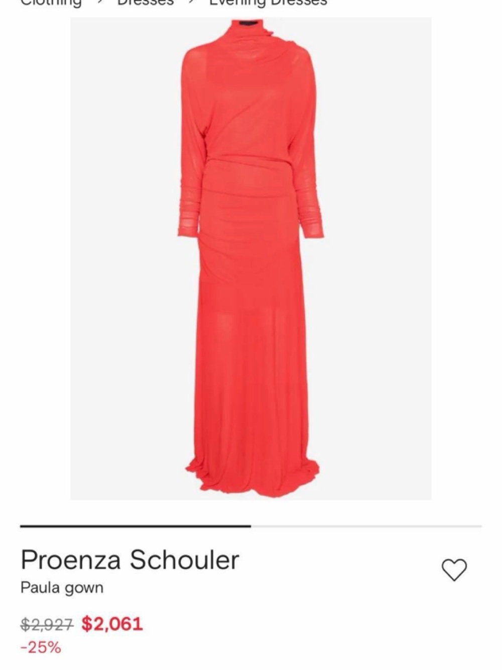 Proenza Schouler Red Sheer Turtleneck Maxi Dress - Picture 7 of 7